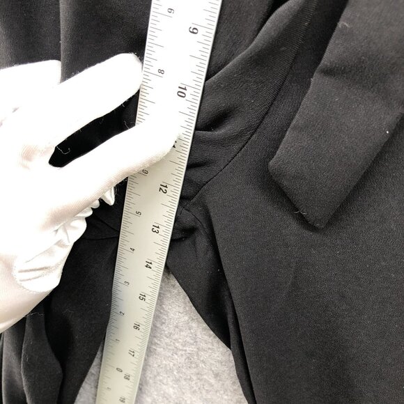 Zara Wide Leg Crop Dress Pants Womens Large L Black Tie Waist High Rise - Picture 6 of 9